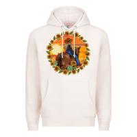 Pale Pink cowgirl sunflower Premium Hoodie - MaliasSmallBusiness