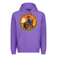 Purple cowgirl sunflower Premium Hoodie - MaliasSmallBusiness