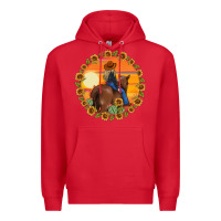 Red cowgirl sunflower Premium Hoodie - MaliasSmallBusiness