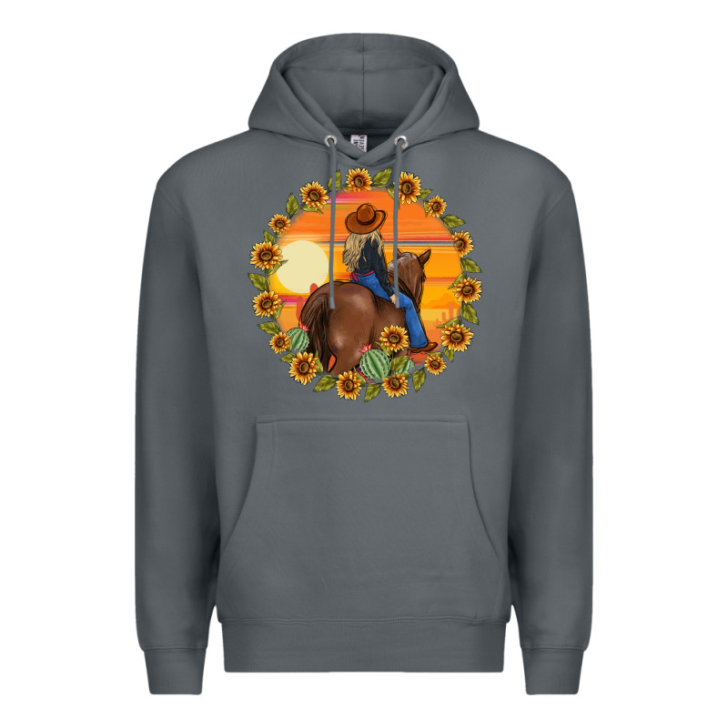 Cowgirl Sunflower Premium Hoodie by MaliasSmallBusiness | Teevron