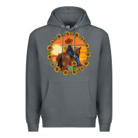 Rock cowgirl sunflower Premium Hoodie - MaliasSmallBusiness