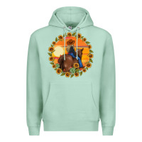 Seafoam cowgirl sunflower Premium Hoodie - MaliasSmallBusiness