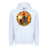 White cowgirl sunflower Premium Hoodie - MaliasSmallBusiness