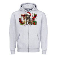 Heather Grey Christmas joy pitbull Zipper Hoodie - JahusDesignShop