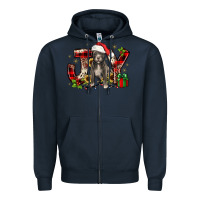 Navy Christmas joy pitbull Zipper Hoodie - JahusDesignShop