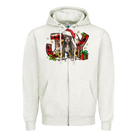 Oatmeal Heather Christmas joy pitbull Zipper Hoodie - JahusDesignShop