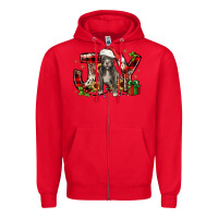Red Christmas joy pitbull Zipper Hoodie - JahusDesignShop
