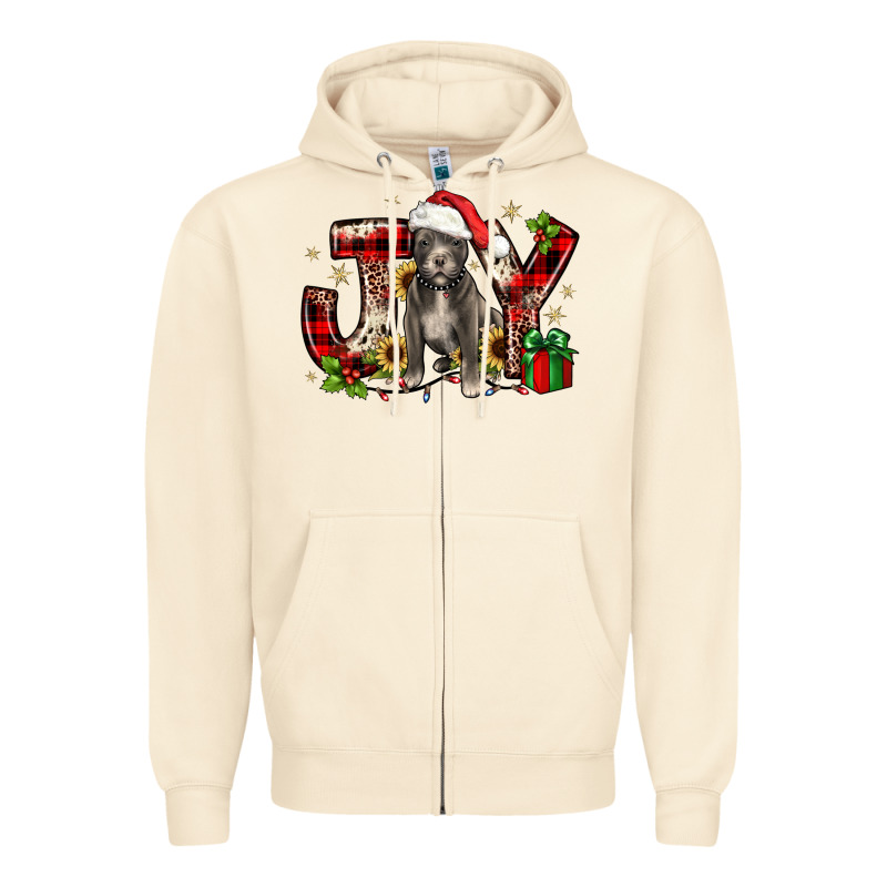 Christmas Joy Pitbull Zipper Hoodie by JahusDesignShop | Teevron