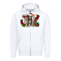 White Christmas joy pitbull Zipper Hoodie - JahusDesignShop