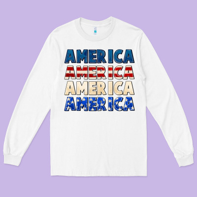 America 4th Of July Long Sleeve Tee Designed By Cowgirlartshop