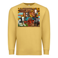 Antique Gold Farm Animals On An Old Wagon Premium Sweatshirt - LillyAllenDesigns