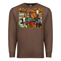 Chestnut Farm Animals On An Old Wagon Premium Sweatshirt - LillyAllenDesigns