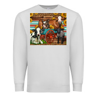 Dove Grey Farm Animals On An Old Wagon Premium Sweatshirt - LillyAllenDesigns