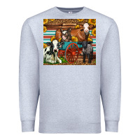 Heather Grey Farm Animals On An Old Wagon Premium Sweatshirt - LillyAllenDesigns