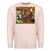 Pale Pink Farm Animals On An Old Wagon Premium Sweatshirt - LillyAllenDesigns