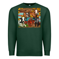 Sports Green Farm Animals On An Old Wagon Premium Sweatshirt - LillyAllenDesigns