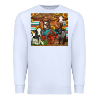 White Farm Animals On An Old Wagon Premium Sweatshirt - LillyAllenDesigns