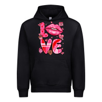 Black love with lips Urban Hoodie - LillyAllenDesigns