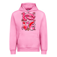 Fuchsia Pink love with lips Urban Hoodie - LillyAllenDesigns