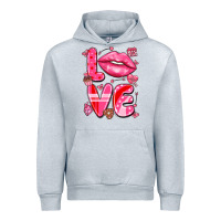 Heather Grey love with lips Urban Hoodie - LillyAllenDesigns