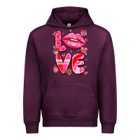 Mauve Wine love with lips Urban Hoodie - LillyAllenDesigns