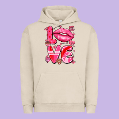 Love With Lips Urban Hoodie Designed By Lillyallendesigns