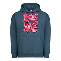 Pigment Midnight Navy love with lips Urban Hoodie - LillyAllenDesigns
