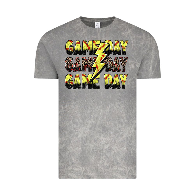 Game Day Game Day Softball Lightning Bolt Vintage Tee by Zillion Design Studio | Teevron