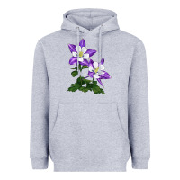 Heather Grey rocky mountain columbine Heavyweight Hoodie - LillyAllenDesigns