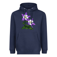 Navy rocky mountain columbine Heavyweight Hoodie - LillyAllenDesigns