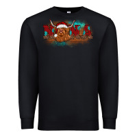 Black christmas nana highland cow Premium Sweatshirt - BarkalooDesign