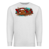 Oatmeal Heather christmas nana highland cow Premium Sweatshirt - BarkalooDesign