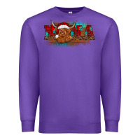 Purple christmas nana highland cow Premium Sweatshirt - BarkalooDesign