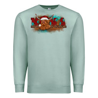 Seafoam christmas nana highland cow Premium Sweatshirt - BarkalooDesign
