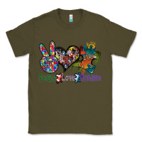 Army Green peace love autism Classic Tee - SublimationCraftShop