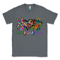 Charcoal Heather peace love autism Classic Tee - SublimationCraftShop
