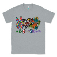 Heather Grey peace love autism Classic Tee - SublimationCraftShop