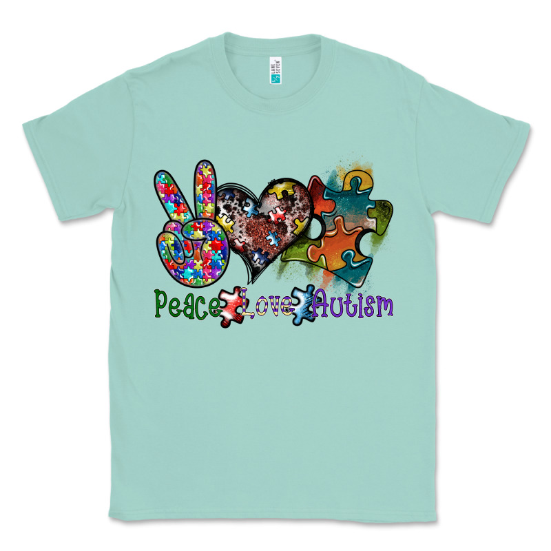 Peace Love Autism Classic Tee by SublimationCraftShop | Teevron