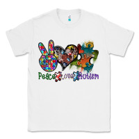 White peace love autism Classic Tee - SublimationCraftShop