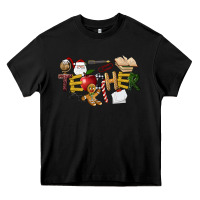 Black christmas teacher Heavy Core Tee - LillyAllenDesigns