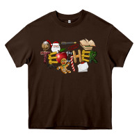 Chocolate Brown christmas teacher Heavy Core Tee - LillyAllenDesigns