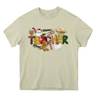 Mossy christmas teacher Heavy Core Tee - LillyAllenDesigns