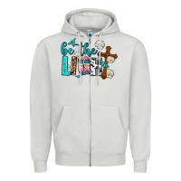 Dove Grey be the light Zipper Hoodie - AdoDesignShop
