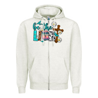 Oatmeal Heather be the light Zipper Hoodie - AdoDesignShop