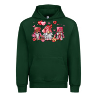 Forest Green valentine's day gnomes Urban Hoodie - LillyAllenDesigns