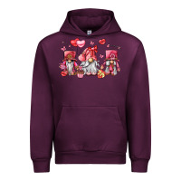 Mauve Wine valentine's day gnomes Urban Hoodie - LillyAllenDesigns