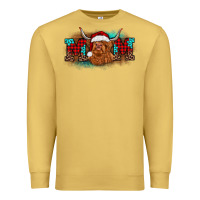 Antique Gold christmas mom highland cow Premium Sweatshirt - BarkalooDesign