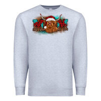 Heather Grey christmas mom highland cow Premium Sweatshirt - BarkalooDesign
