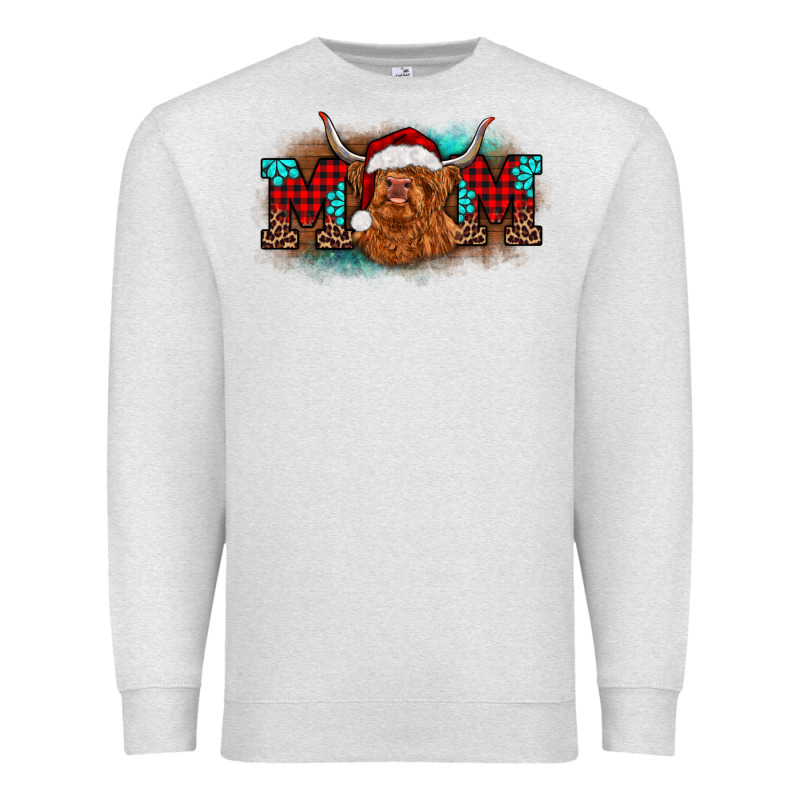 Christmas Mom Highland Cow Premium Sweatshirt by BarkalooDesign | Teevron
