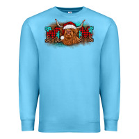 Ocean Blue christmas mom highland cow Premium Sweatshirt - BarkalooDesign